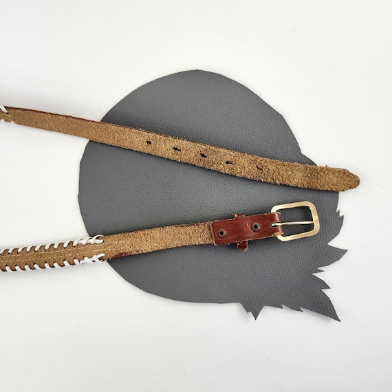 Thunderbird Seed Beaded Brown Leather Southwestern Belt Size  display picture 1