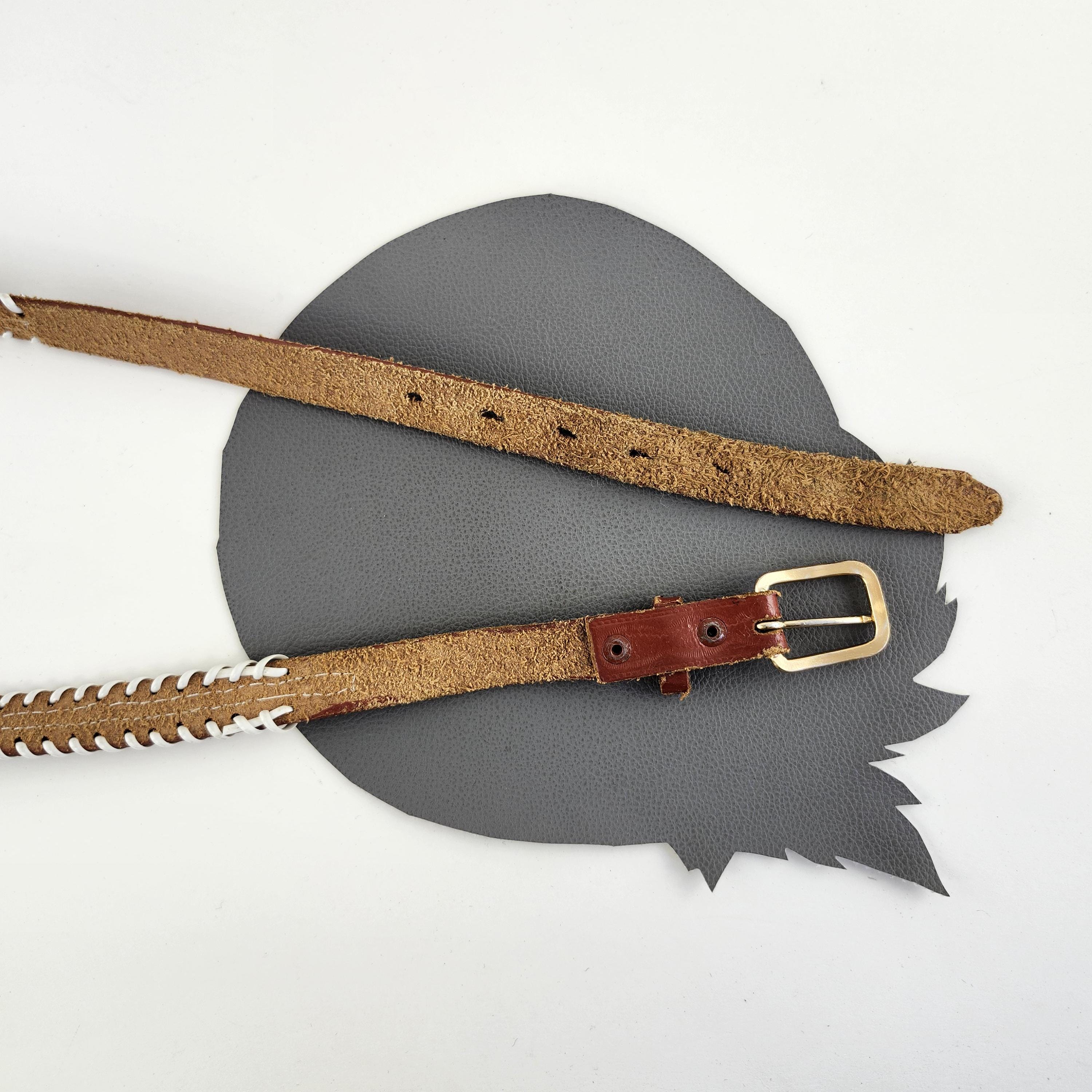 Thunderbird Seed Beaded Brown Leather Southwestern Belt Size  display picture 3