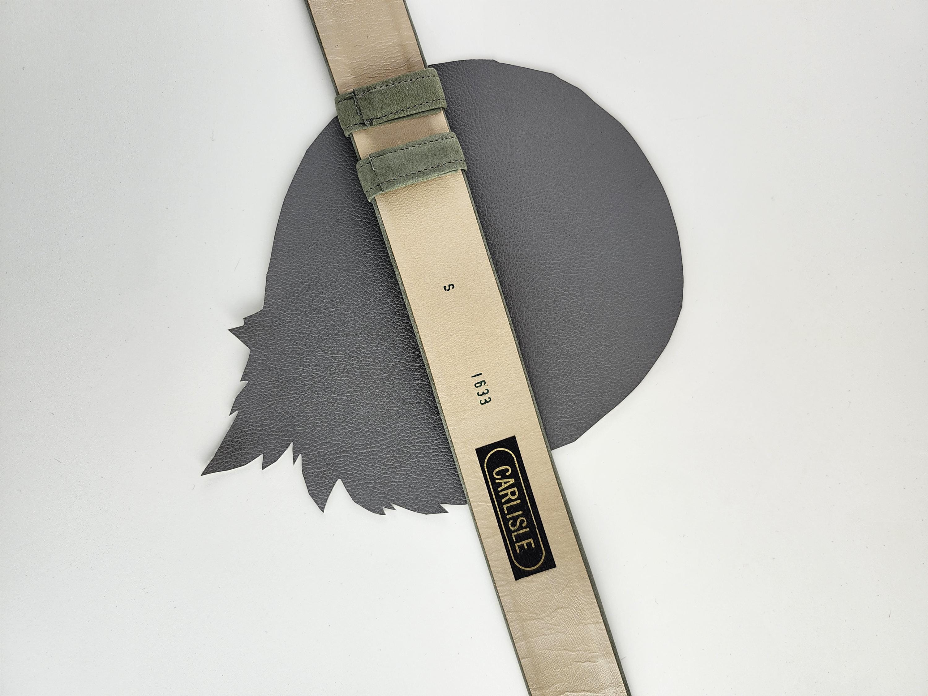 Vintage Gray Green Suede Gold Buckle Carlisle Belt  display picture 1