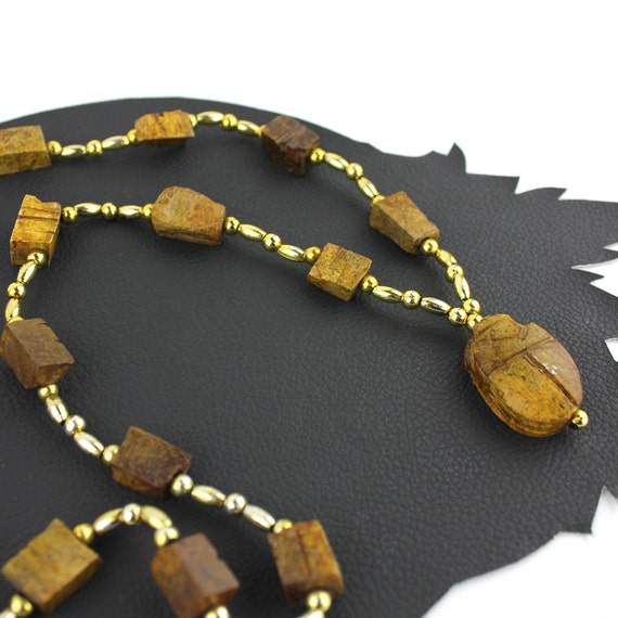 Beetle Stone Vintage Necklace - image 1