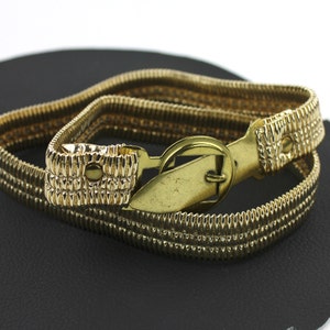 Vintage Narrow Gold Stretch Vinyl Belt