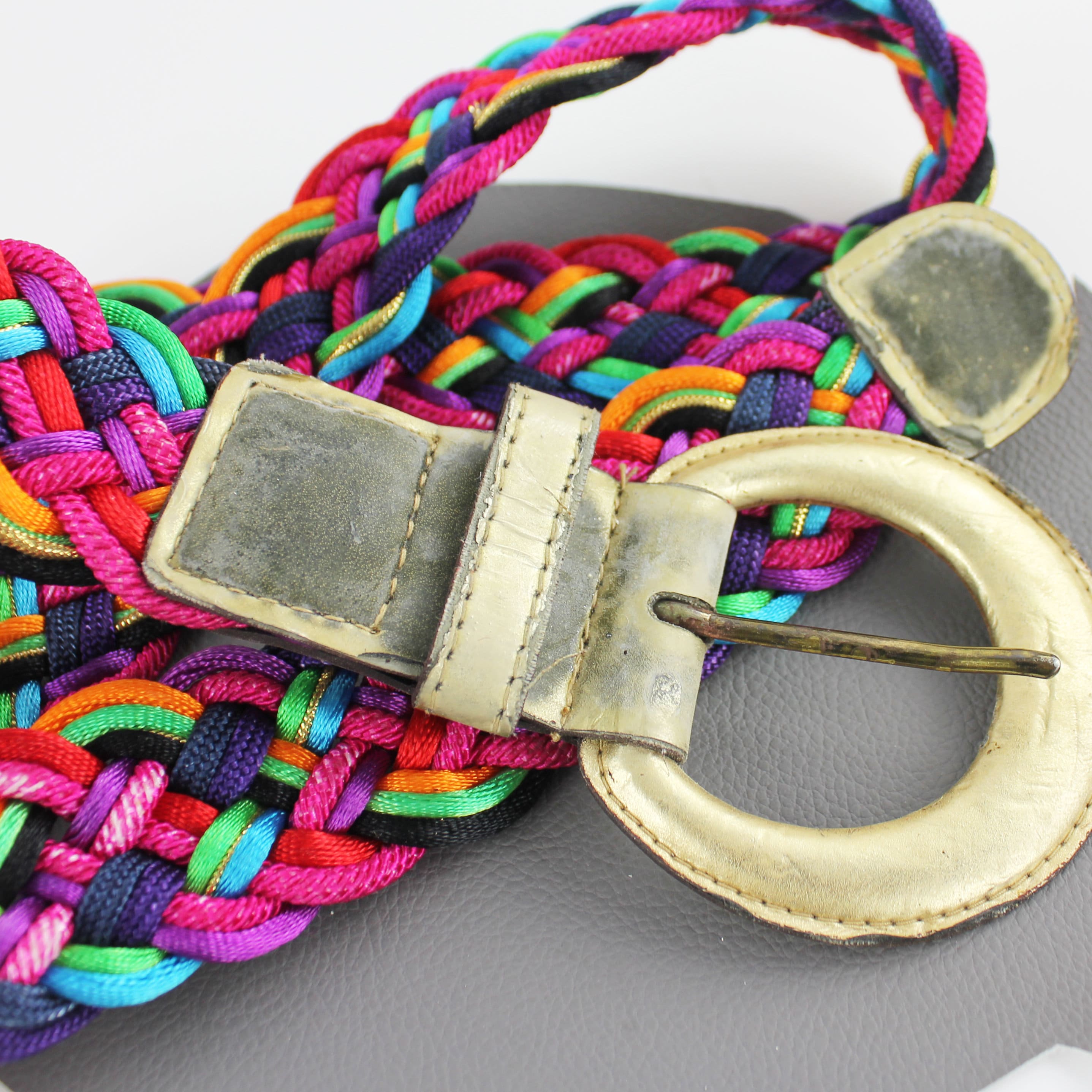 Vintage Rainbow Braided Cord & Vinyl Women
