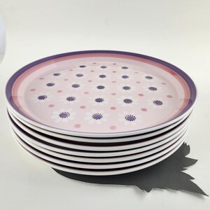 Vintage Mikasa Pink & Purple Confetti Polka Dots and Daisy Flower