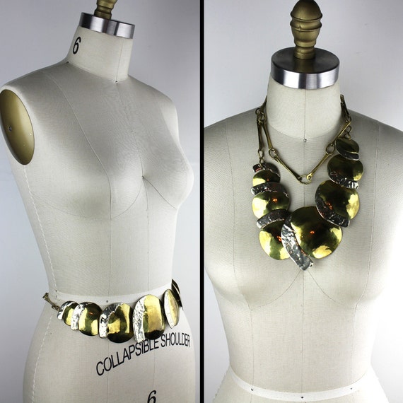 Vintage Joseph Boris Silver and Gold Artisan Belt / Abstract  display picture 1