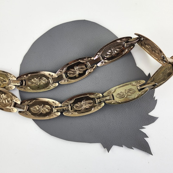 Brass Floral Motif Vintage Metal Chain Link Belt 32 to 34  display picture 2