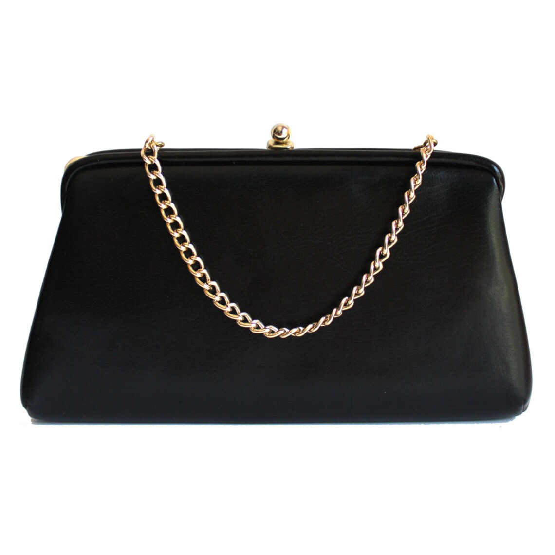 Vintage Black Vinyl Purse or Clutch Etsy