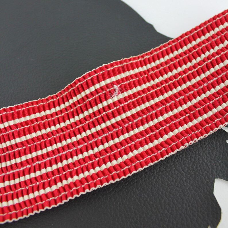 Red & White Stripe Elastic Belt With Plastic Buckle Etsy