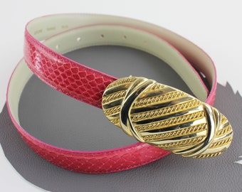 80s Vintage Hand Made Pink Snake Skin Conchowestern Style  display picture 3