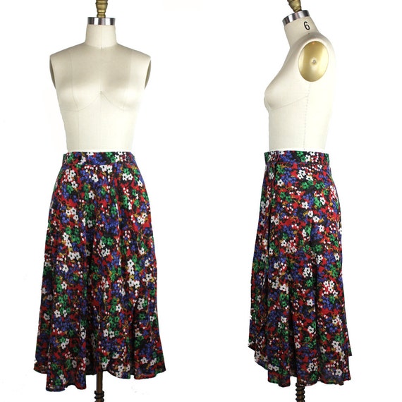 Vintage Floral Wrap Skirt size small - Mini Flora… - image 4