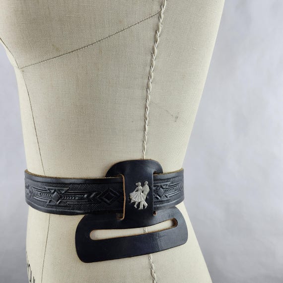 THE DANCER BELT / BLACK LEATHER Honest by Brighton Black Leather Belt w/ Siskiyou  main image 2