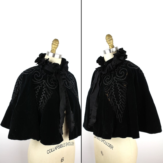 Black Velvet Cloak 19th Century / Berlin Cloak Co… - image 4