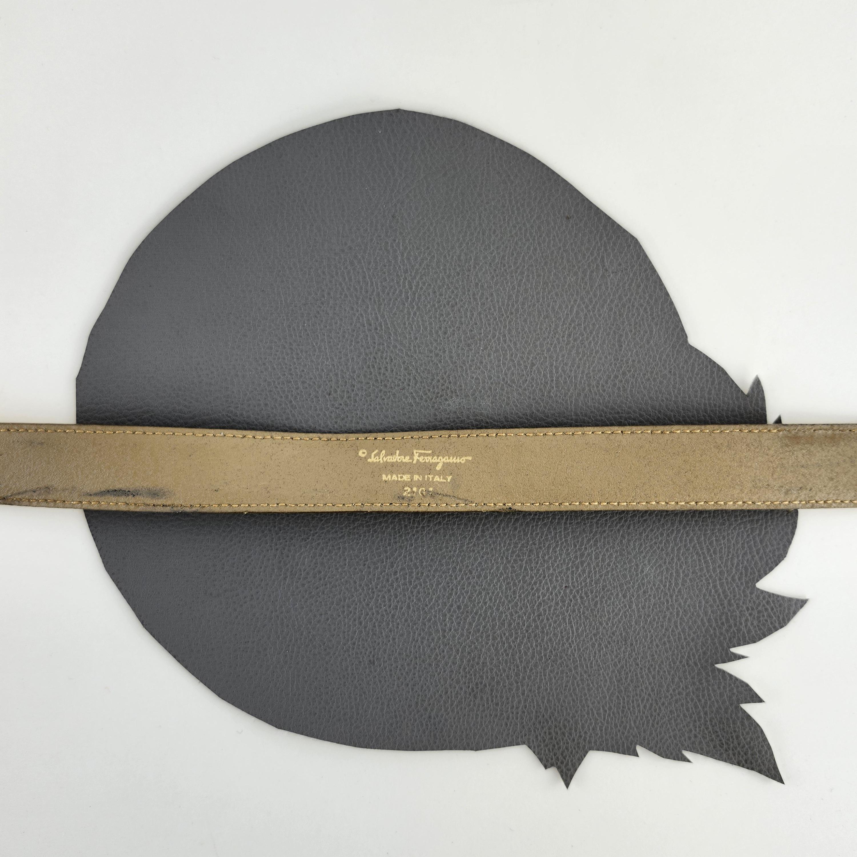 Buttery Yellow Salvatore Ferragamo Vintage Belt With Gold  display picture 1