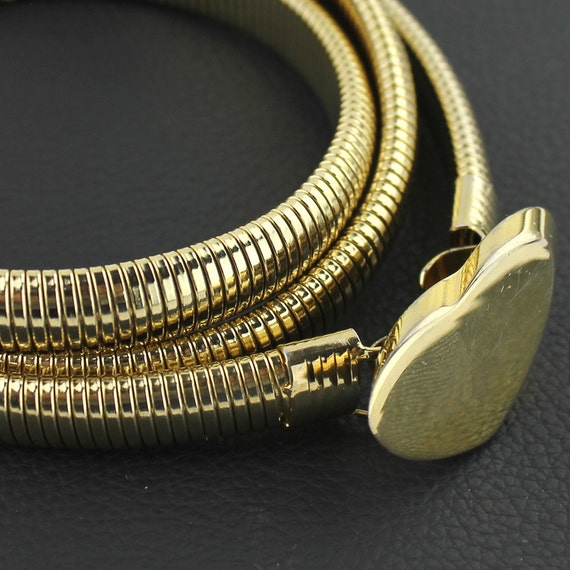 Thin Gold Metal Elastic Belt with Heart Buckle II - image 3