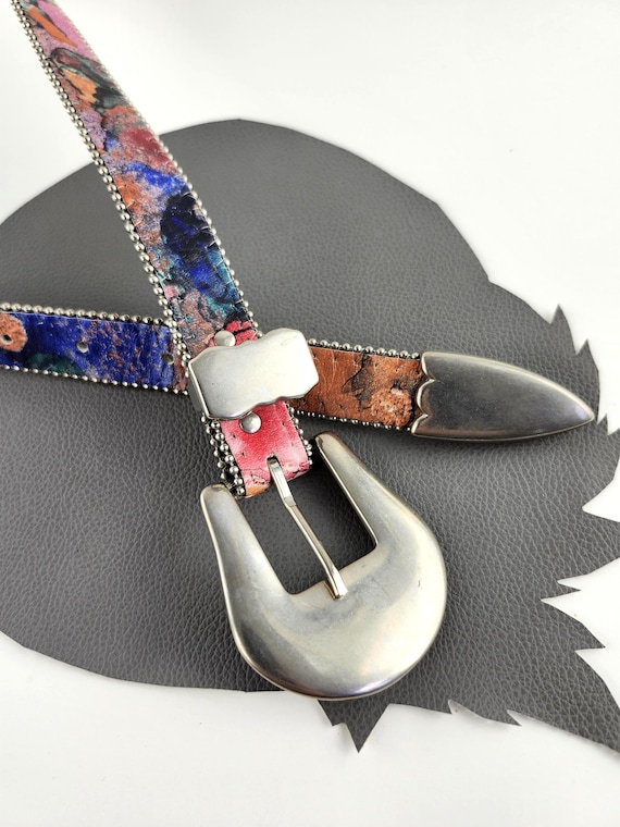 ? Amazing Vintage leather belt Leather-Agate-Belt.jpg?v=  main image 4