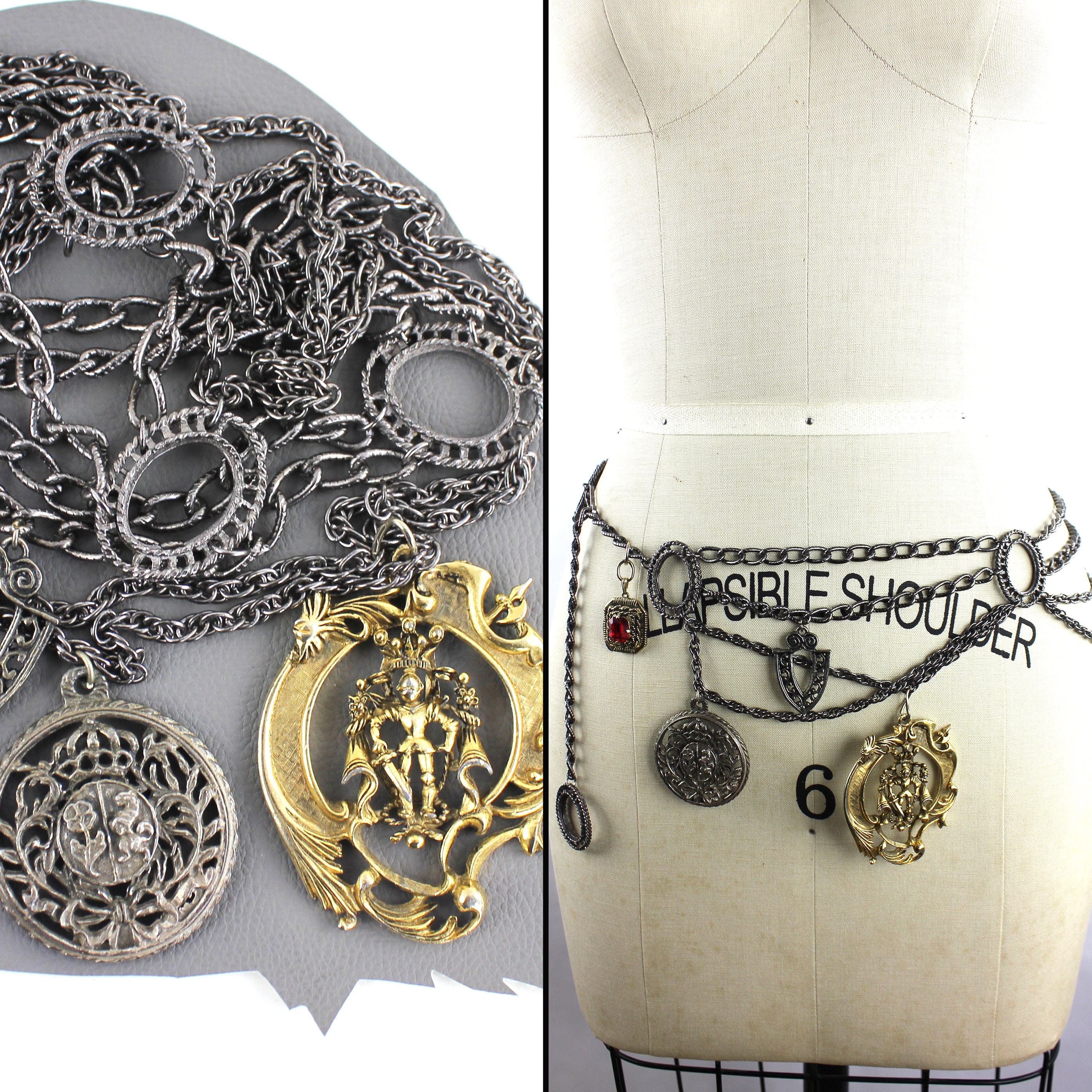 Medieval Chain Belt Silver Western Waist Chain for Dresses Cosplay Medieval Waist Chain - Etsy main image 2