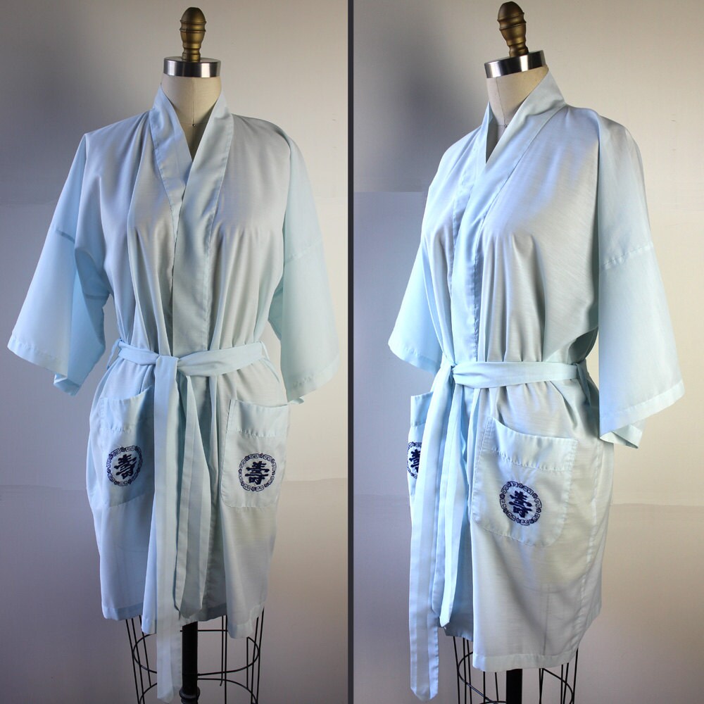Baby Blue Kimono Robe Etsy