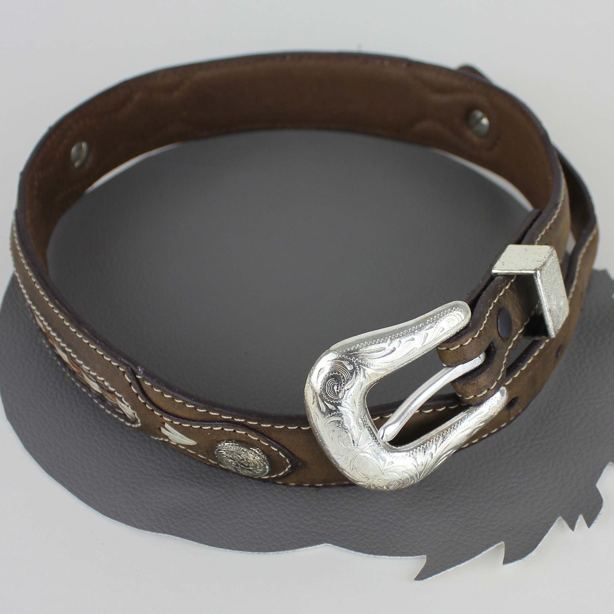 ●38comeoncommon● 25mm Italy Western Leather Belt Silver 50 Amazon.com: Western Rhinestone Silver Circle Studs and Cross