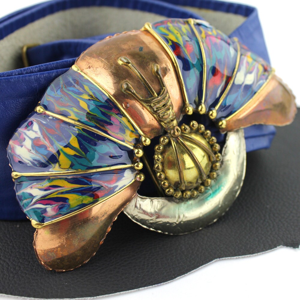 Abstract Buckle Leather Belt main image 0