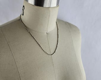 Sterling Silver Dainty Chain Vintage Necklace Made in Italy / 925