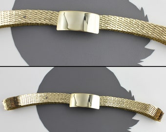 Ceinture élastique Vintage à écailles Métal – Taille S, Argenté, Années 60-70, élastique