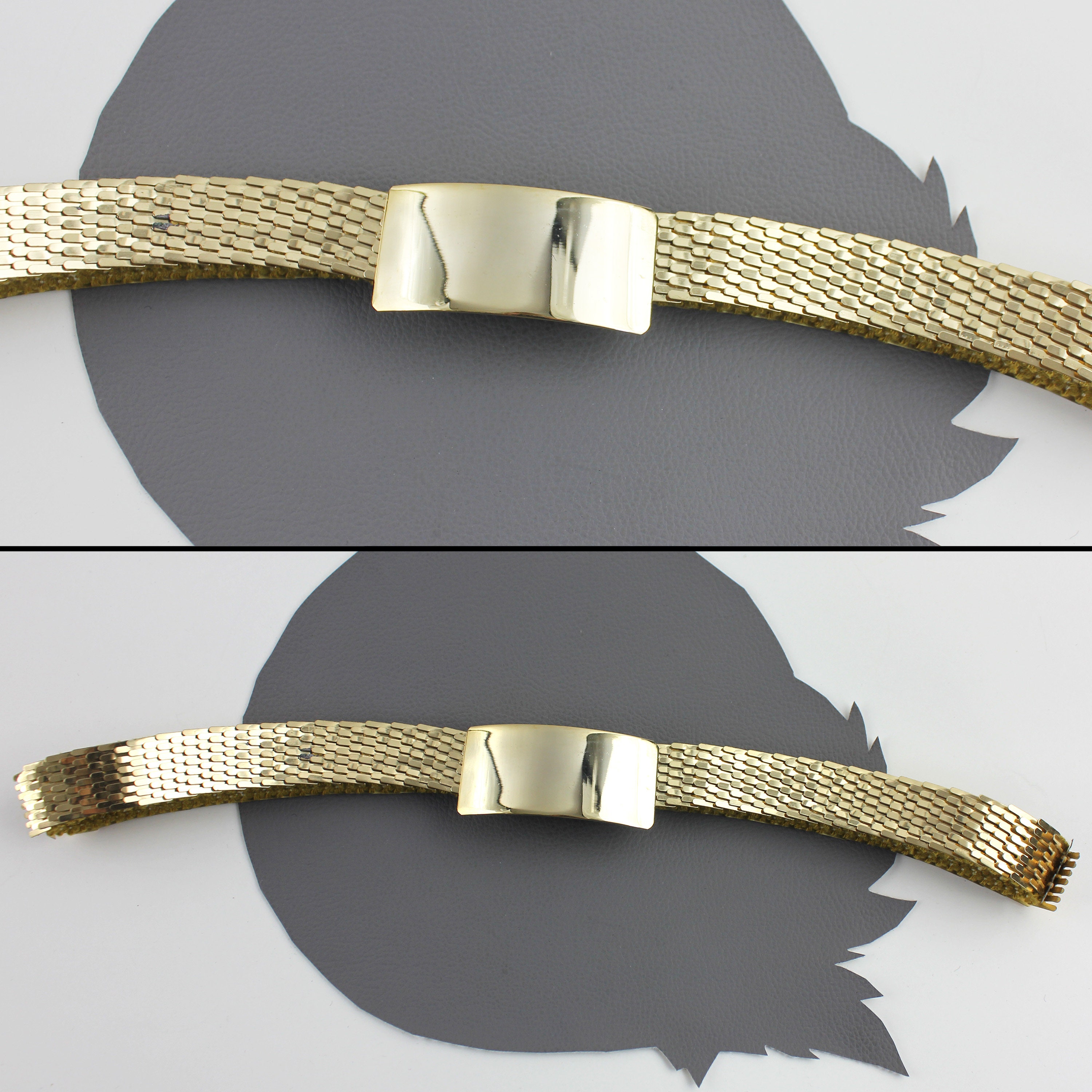 Vintage Gold Metal Scale Elastic Belt With Rectangle Buckle  display picture 3