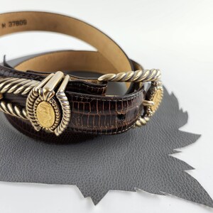 Vintage 1995 Brown Leather Western Brighton Belt - Size 29  display picture 1
