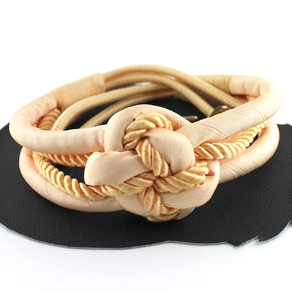 Peach Braided Rope Vintage Belt