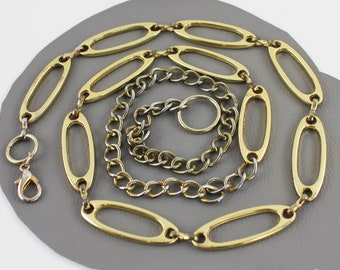 Vintage Gold Metal Oval Chain Belt -  fits up to 43 1/2 inches