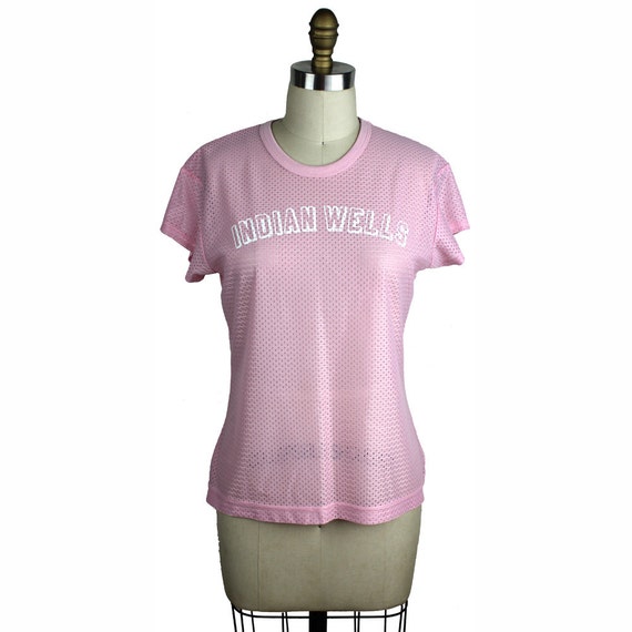 Pink Indian Wells Tennis Mesh Jersey T-shirt | Etsy