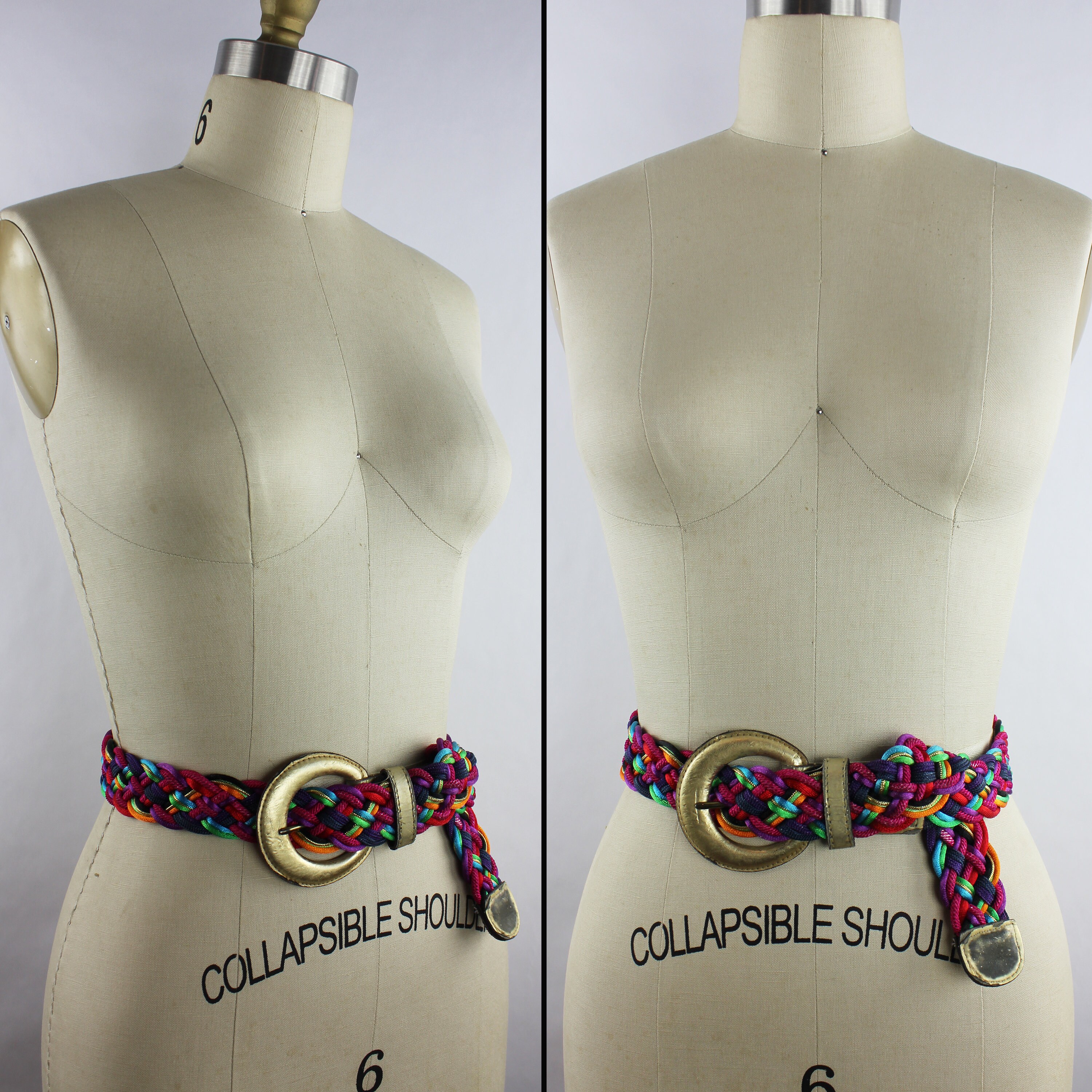 Vintage Rainbow Braided Cord & Vinyl Women