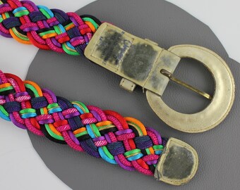 Vintage Rainbow Braided Cord & Vinyl Women display picture 3