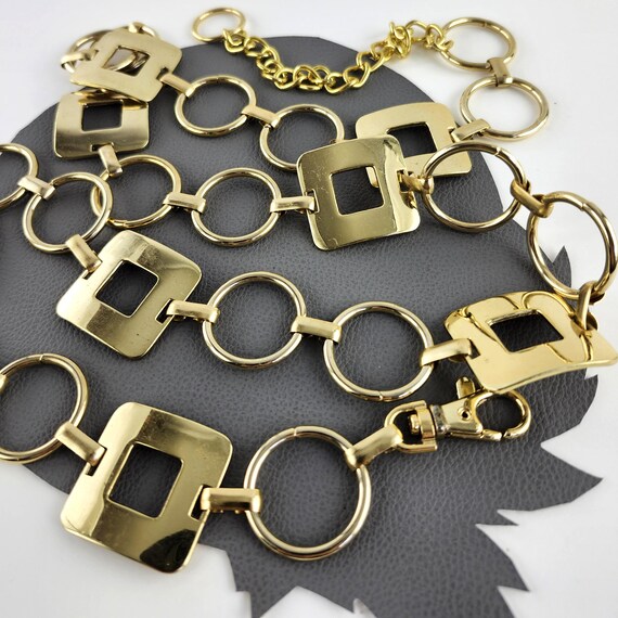Logo Gold chain-link padlock belt, like NEW kate spade new york Lock And Key Chain Belt Pale Polished  main image 4