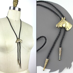 Brass Horse Head Western Bolo Tie