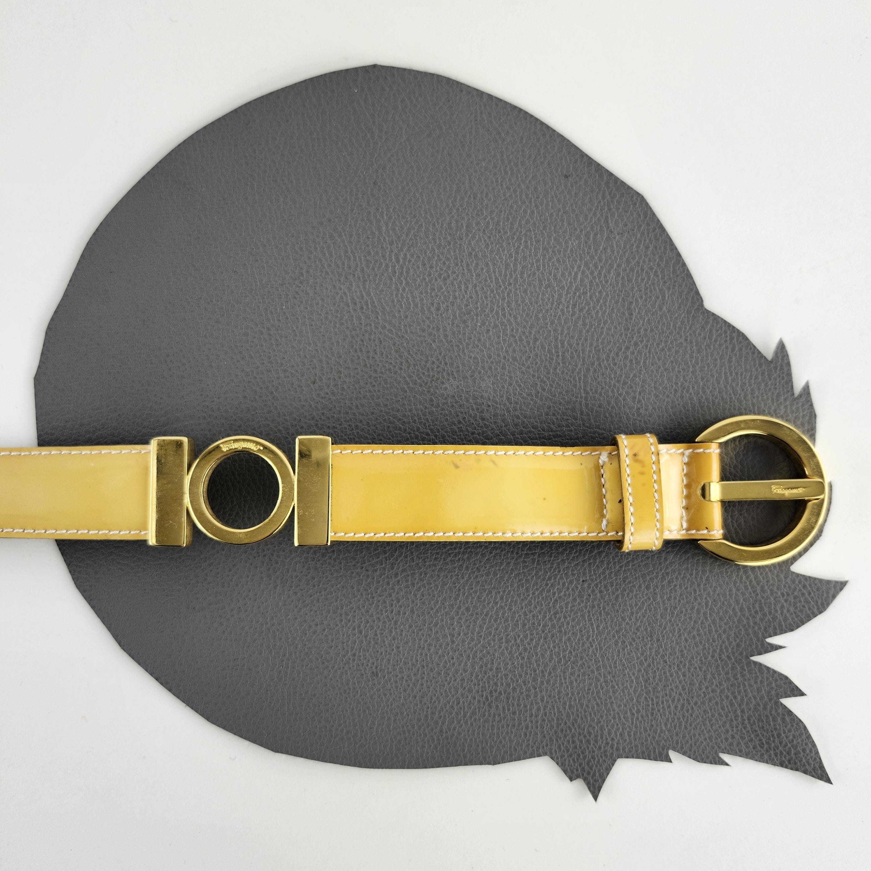 Salvatorre Ferragamo belt buckle gold made in Italy Salvatore Ferragamo Belt with Gold Gancini Buckle in Jasmine  main image 3