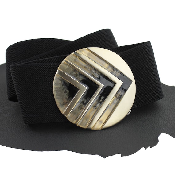 black belt gold circle buckle