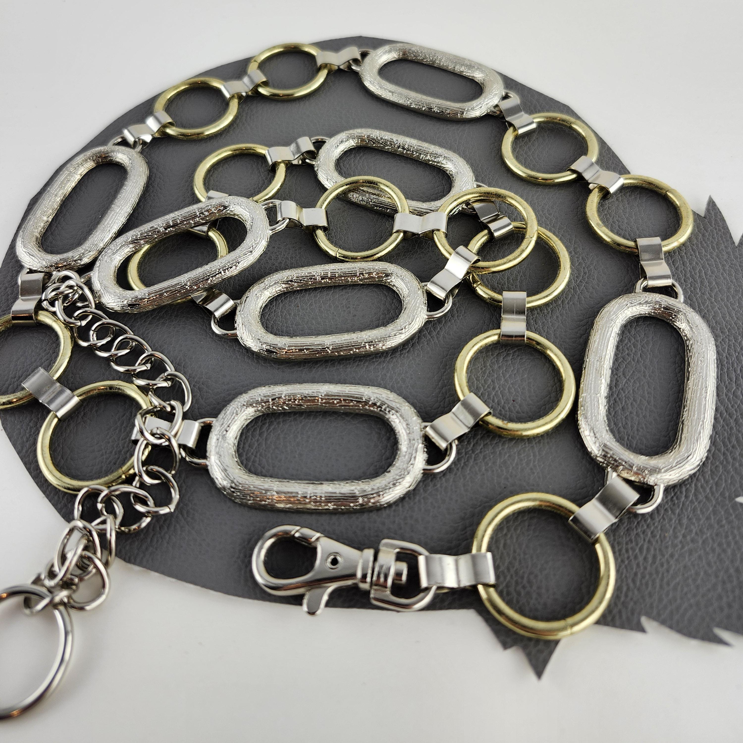 Silver Oval Chain Belt and Leather - Etsy