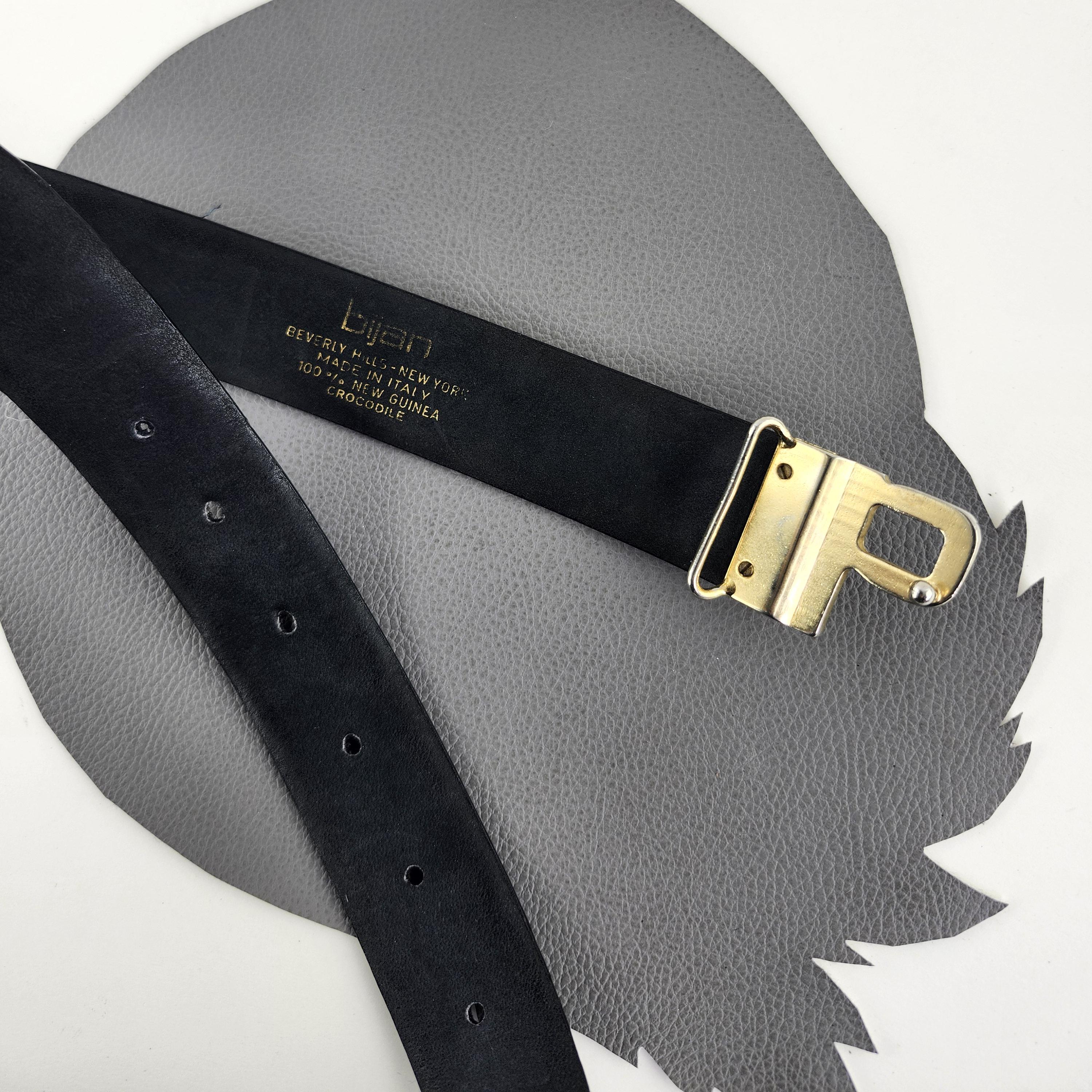 Vintage Gidding-Jenny Brown Crocodile Pattern Belt, Made in Italy Big & Tall Westport Black Italian Calfskin 35mm Crocodile  main image 3