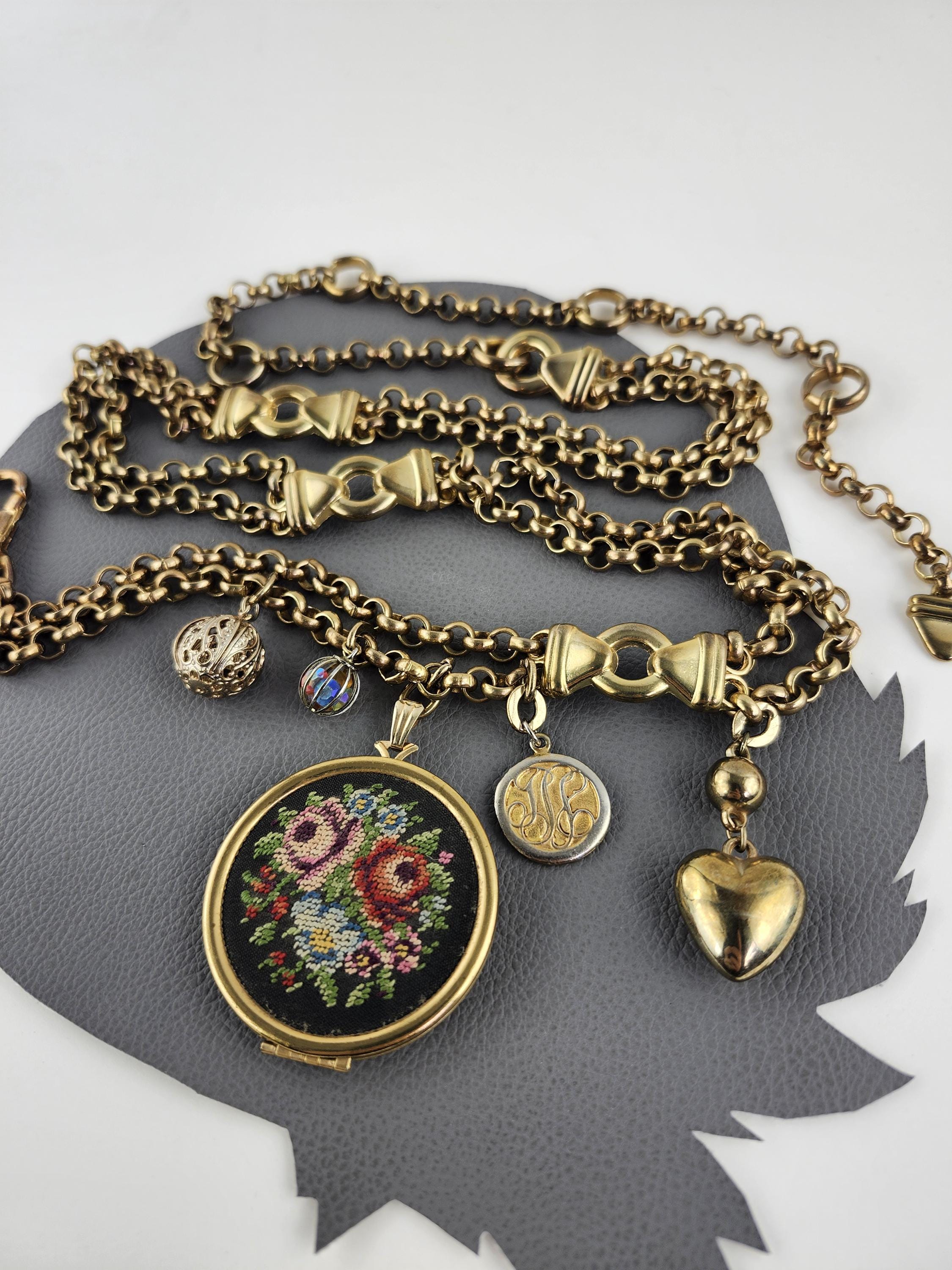 Womens Belt Brass Tone Medallion Chain Ornate Coral  display picture 1