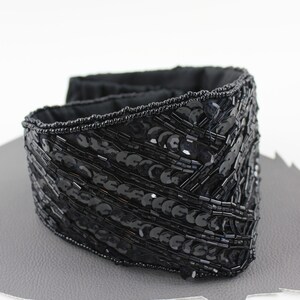 Magid Black and Silver Sequin Belt Magid | Accessories | Magid Black Sequin Belt Gold Tone  main image 3