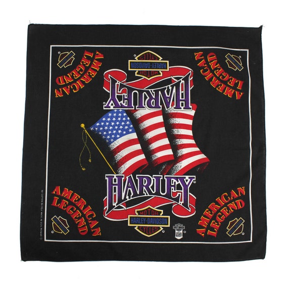 Harley Davidson Vintage Scarf Square Handkerchief… - image 2