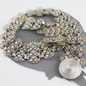 Vintage Silver Metal Wide Chain Link Belt - Belt size 31