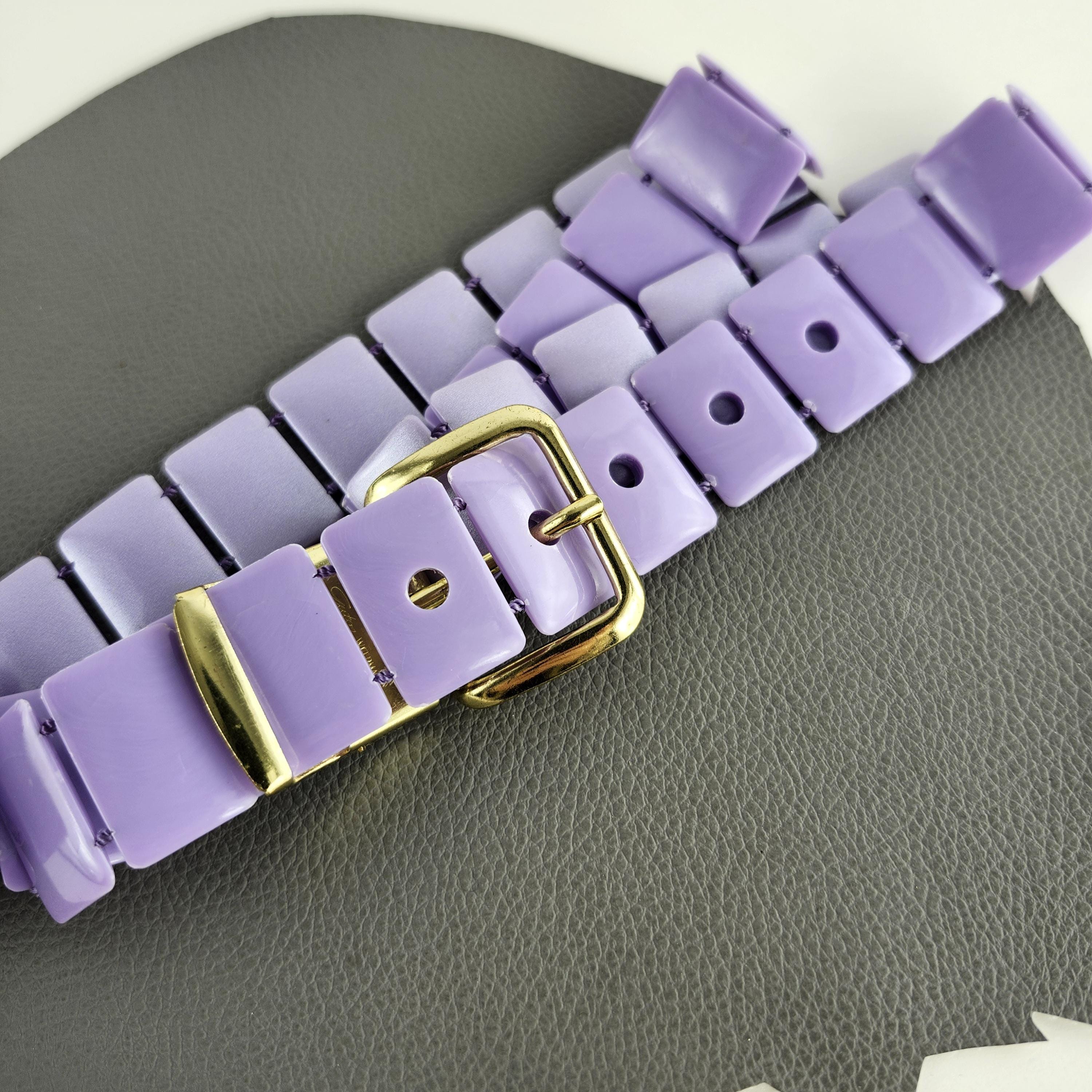 Vintage Gutos West Germany Purple Braided Rope & Rhinestone Belt S/M Gutos Belt - Etsy main image 2