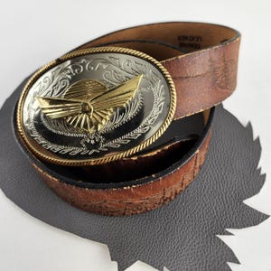 Vintage 1980 Baron Buckles Solid Brass Belt Buckle And