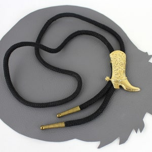 Gold Cowboy Boot Vintage Bolo Tie