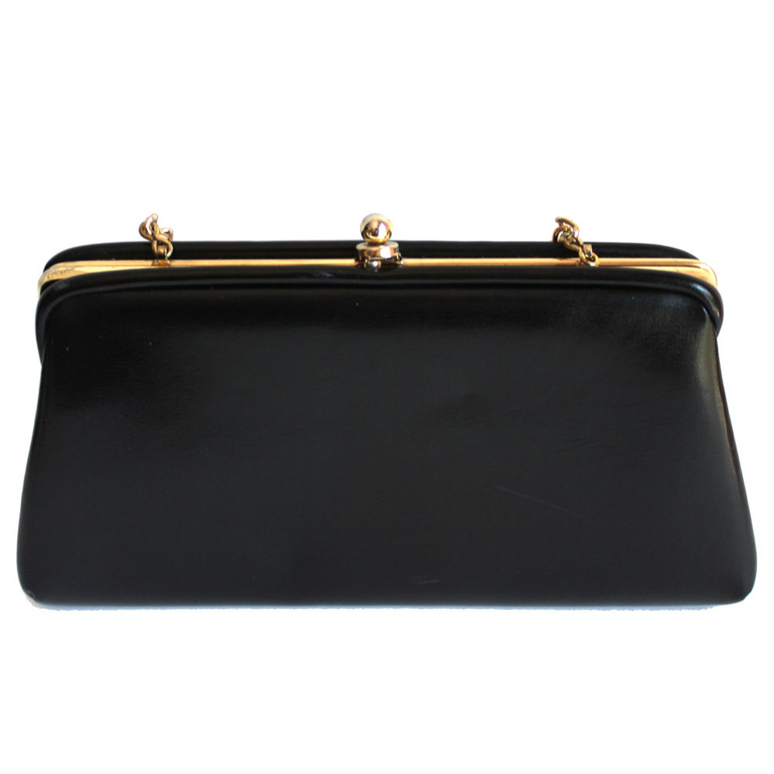 Vintage Black Vinyl Purse or Clutch Etsy