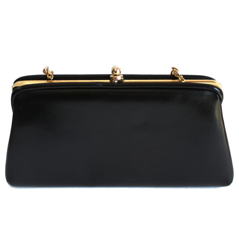 Vintage Black Vinyl Purse or Clutch Etsy