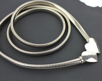 Iridescent silver heart plastic wide retro belt Iridescent Silver Heart Plastic Wide Retro Belt - Etsy main image 2