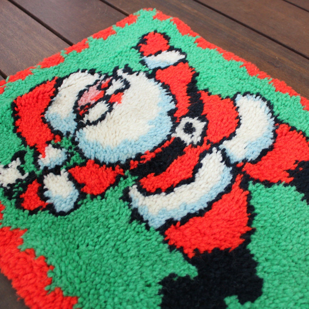 Welcome Santa Christmas Vintage Latch Hook Rug - Etsy