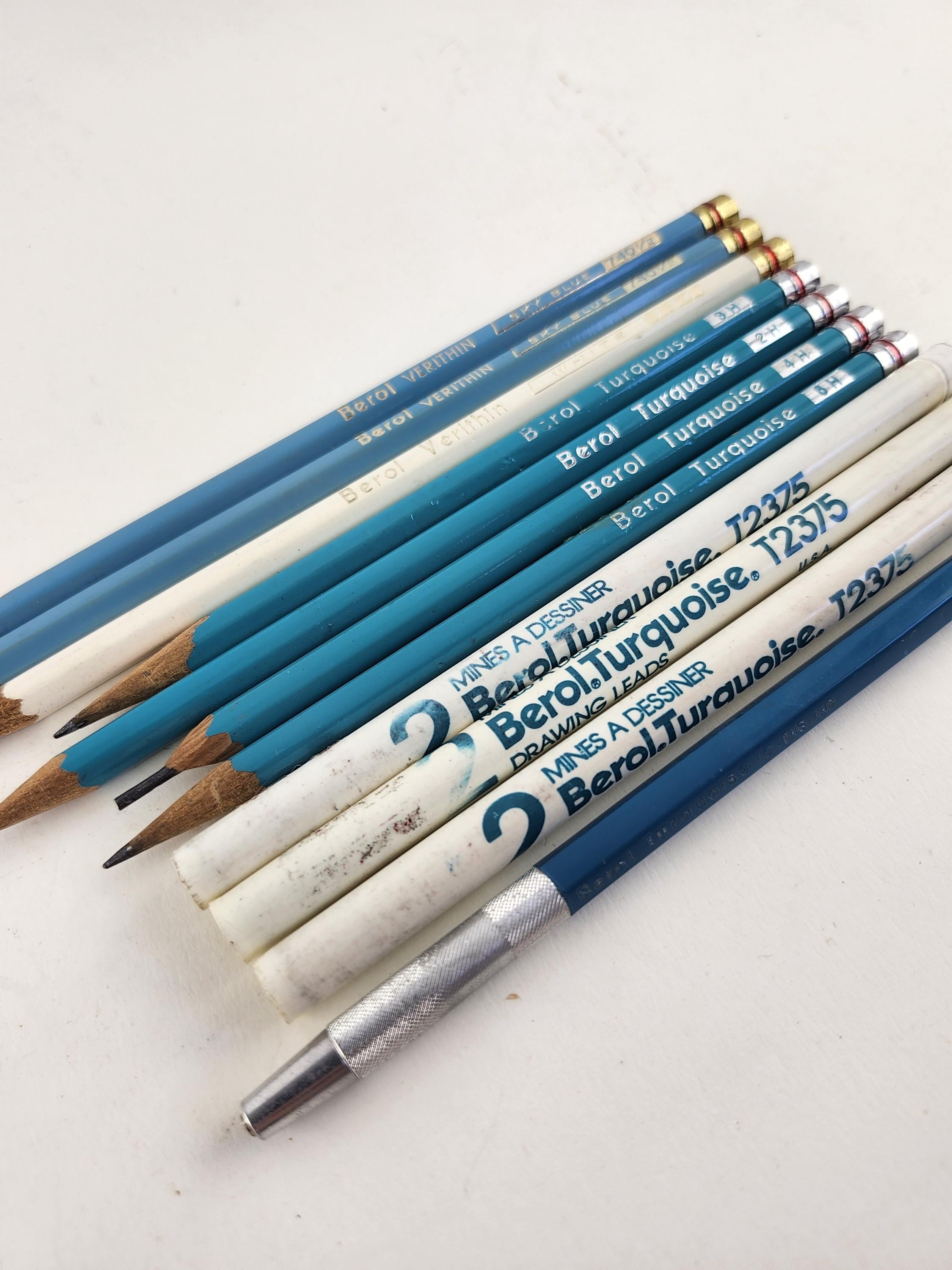 木製ターコイズ使用シャープペンシル Berol ターコイズ シャープペンシル（芯付き）＆木製鉛筆セット - Etsy