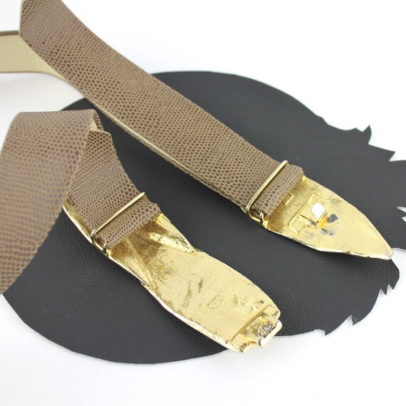 Goddess Gold Metal Leaf Buckle & Faux Snakeskin Belt 